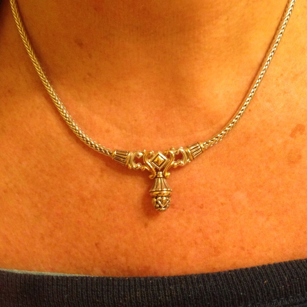 John Medeiros two tone drop necklace